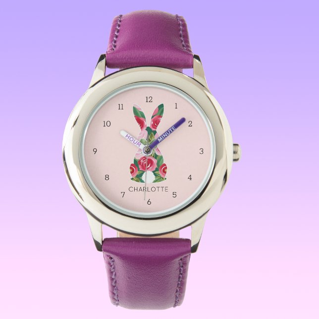 イースターパーソナライズされたバニー・キッズの腕時計 腕時計 (Personalized Easter Bunny Kids' Watch)