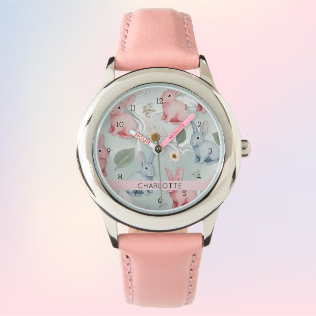 イースターパーソナライズされたバニー・キッズの腕時計 腕時計 (Personalized Easter Bunny Kids' Watch)