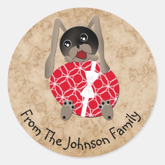 イースターパーソナライズされたバニー ラウンドシール (正面)