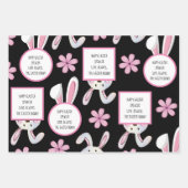 イースターパーソナライズされたバニー ラッピングペーパーシート (正面)