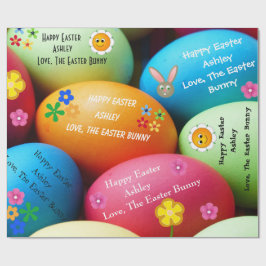 イースターパーソナライズされたバニー ラッピングペーパー