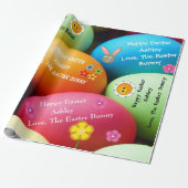 イースターパーソナライズされたバニー ラッピングペーパー (アンロールド)