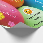 イースターパーソナライズされたバニー ラッピングペーパー (角)