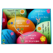 イースターパーソナライズされたバニー ラージペーパーバッグ (正面)