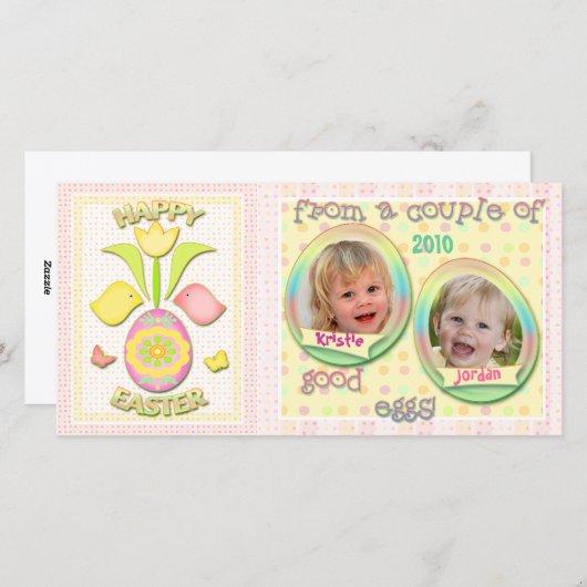 イースターパーソナライズされたフォトカード シーズンカード (正面/裏面)