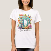 イースターパーソナライズされたフローラモノグラム Tシャツ (正面)