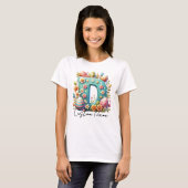 イースターパーソナライズされたフローラモノグラム Tシャツ (正面フル)