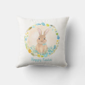 イースターパーソナライズされたブルーカスタム文字 クッション (裏面)