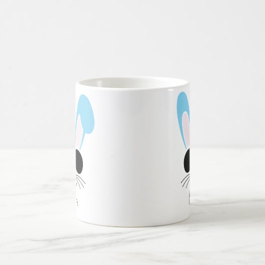 イースターパーソナライズされたブルーボーイバニーとサングラス コーヒーマグカップ (中央)