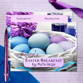 イースターパーソナライズされたブレックファーストレシピテンプレート ポストカード