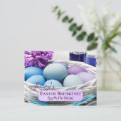 イースターパーソナライズされたブレックファーストレシピテンプレート ポストカード (スタンド正面)