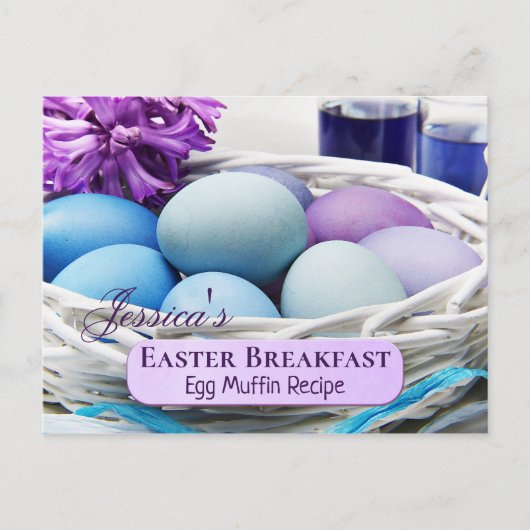 イースターパーソナライズされたブレックファーストレシピテンプレート ポストカード (正面)