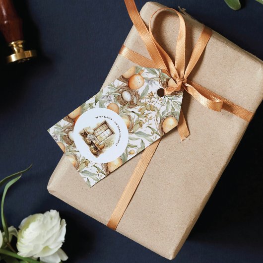 イースターパーソナライズされたベージュ ギフトタグ