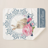 イースターパーソナライズされたラビットフローラ シェルパブランケット (正面(横))