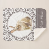 イースターパーソナライズされたラビットフローラ シェルパブランケット (正面(横))