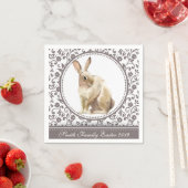 イースターパーソナライズされたラビットフローラ スタンダードカクテルナプキン (インサイチュ)