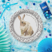 イースターパーソナライズされたラビットフローラ ペーパープレート (パーティー)