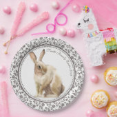イースターパーソナライズされたラビットフローラ ペーパープレート (パーティー)