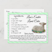 イースターパーソナライズされたラムケーキレシピはがき シーズンポストカード (正面/裏面)