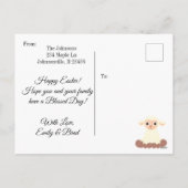 イースターパーソナライズされたラムケーキレシピはがき シーズンポストカード (裏面)