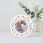 イースターパーソナライズされたリースの写真と文字 シーズンカード (スタンド正面)