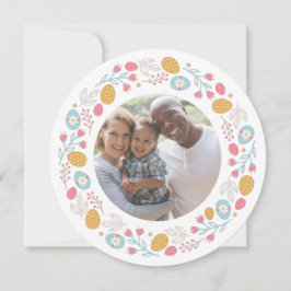 イースターパーソナライズされたリースの写真と文字 シーズンカード