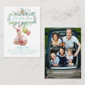 イースターパーソナライズされたヴィンテージ予算の写真 アドバイスカード (正面/裏面)