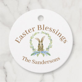 イースターパーソナライズされた恵みウォーターカラーラビットギ フェイバータグ