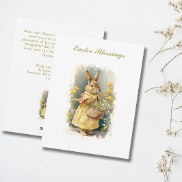 イースターパーソナライズされた恵みヴィンテージバニー シーズンカード