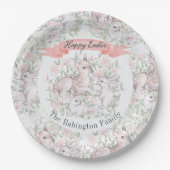 イースターパーソナライズされた春ディアバニー ペーパープレート (正面)