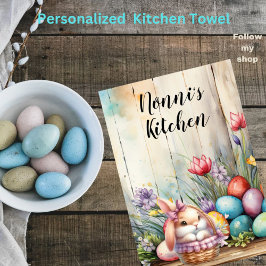イースターパーソナライズされた祖母の母叔母の キッチンタオル