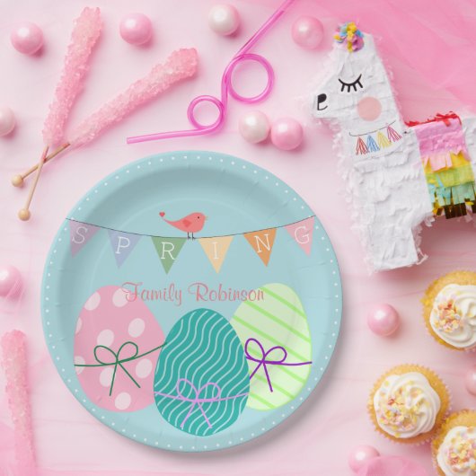 イースターパーソナライズされた紙プレートかわいい卵 ペーパープレート (パーティー)