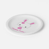 イースターパーソナライズされた紙プレートとピンクバニー ペーパープレート (アングル)