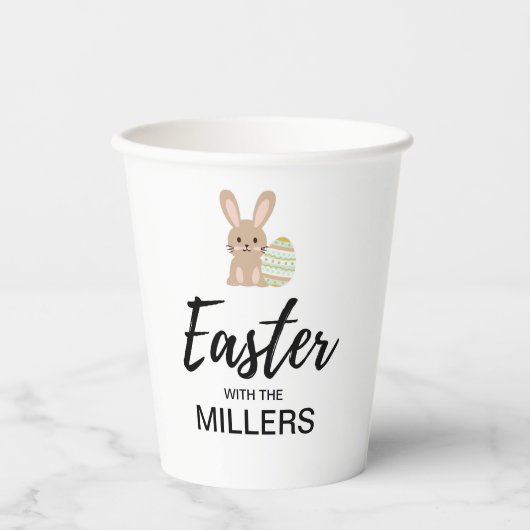 イースターパーソナライズされた「家族と」 | 紙コップ (正面)