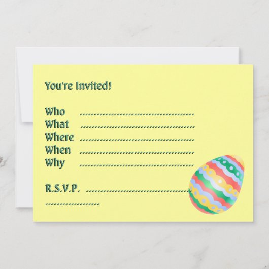 イースターパーティの招待状イースターパーソナライズされたカード 招待状 (裏面)