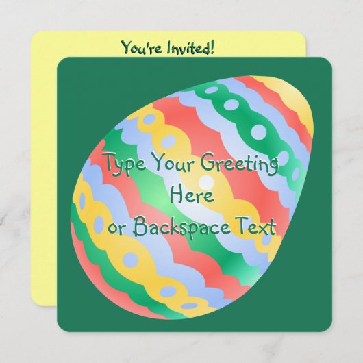 イースターパーティの招待状イースターパーソナライズされたカード 招待状 (正面/裏面)