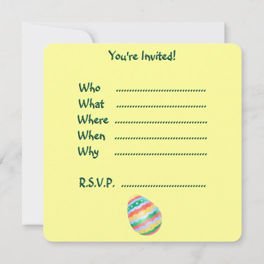 イースターパーティの招待状イースターパーソナライズされたカード 招待状 (裏面)