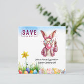 イースターパーティの招待状カード セーブザデート (スタンド正面)