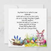 イースターパーティの招待状カード セーブザデート (裏面)