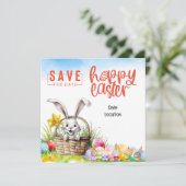 イースターパーティの招待状カード セーブザデート (スタンド正面)