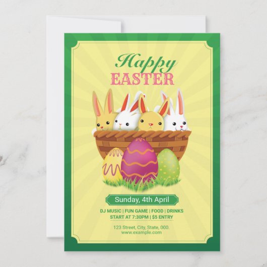 イースターパーティの招待状 招待状 (正面)