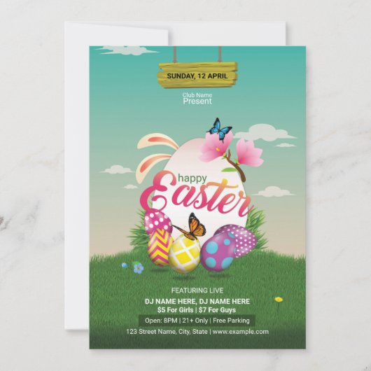 イースターパーティの招待状 招待状 (正面)