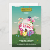 イースターパーティの招待状 招待状 (正面/裏面)