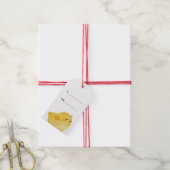 イースターパーティーと小さな黄色の鶏肉 ギフトタグ (より糸付き)