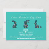 イースターパーティーのご招待 イースターの朝食と卵の宝探し 招待状 (正面)