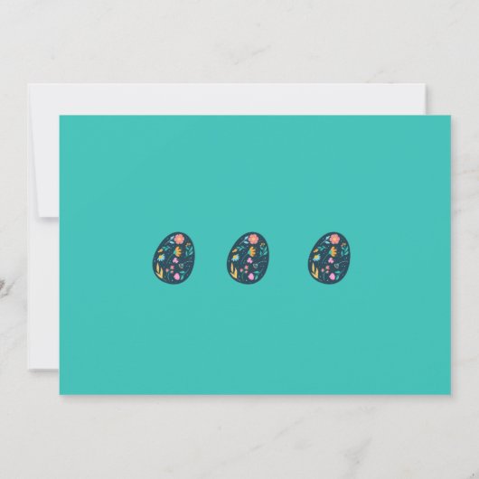 イースターパーティーのご招待 イースターの朝食と卵の宝探し 招待状 (裏面)