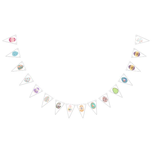 イースターパーティーの卵バナー バンティングフラッグ (全)