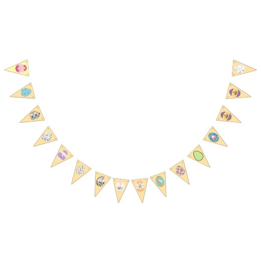 イースターパーティーの卵バナー バンティングフラッグ (全)