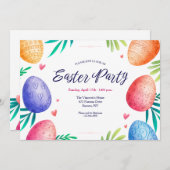 イースターパーティーエッグ縁ど招待状 招待状 (正面/裏面)