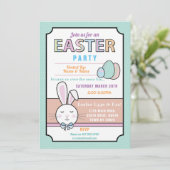 イースターパーティーバニー卵の宝探し招待状 ミント 招待状 (スタンド正面)